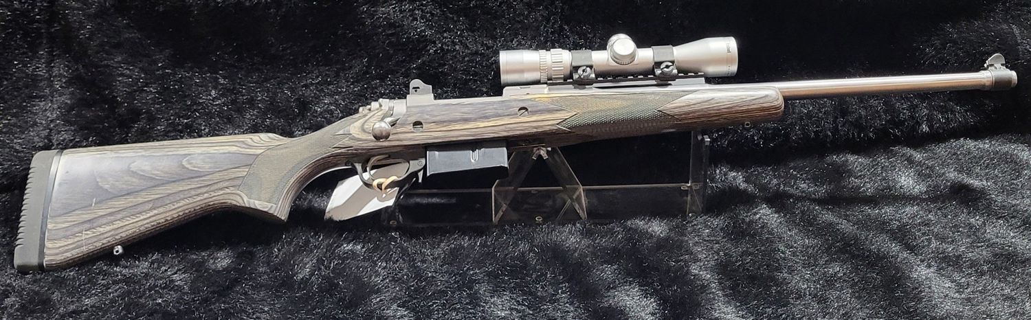 CONSIGNMENT RUGER GUNSITE SCOUT 308WIN GRY LAM BOLT PKG W/ EXTRA MAGAZINE