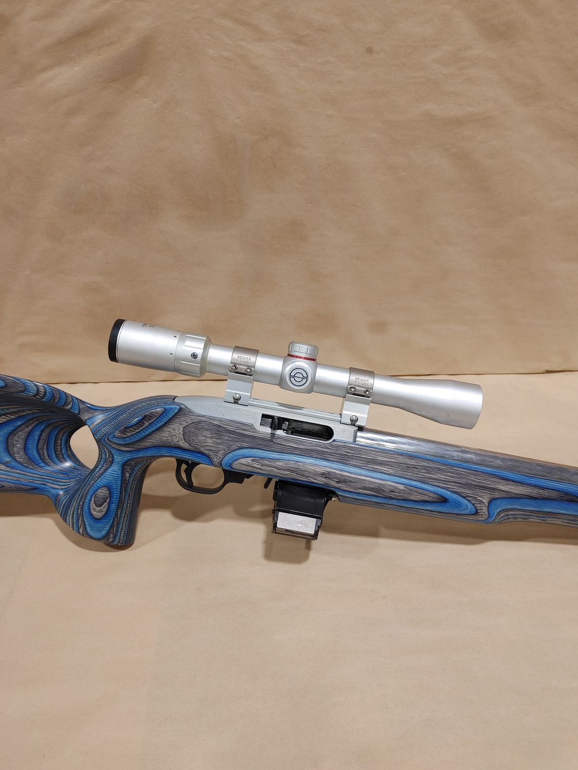 CONSIGNMENT RUGER 10/22 SS BLUE LAM 22LR THUMBHOLE SEMI PKG W/ 3 MAGAZINES