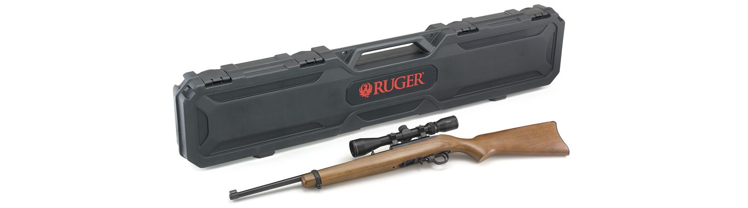 RUG 10/22 CARBINE 22LR WOOD SEMI PKG