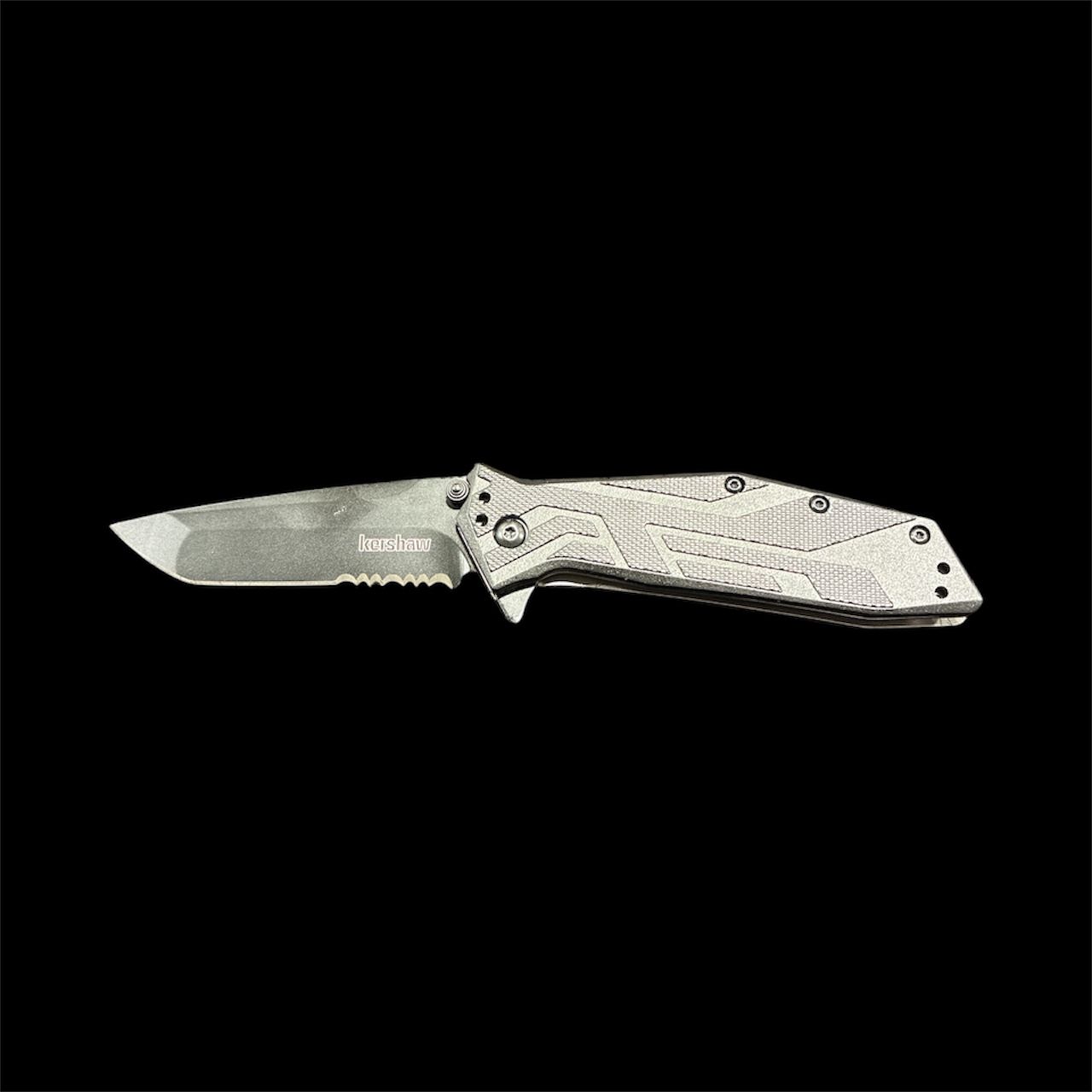 KER BRAWLER SERRATED BLACK FOLDING KNIFE