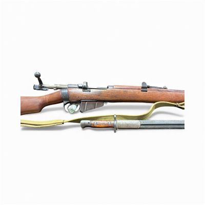 USED BSA 1914 MAUSER 303 BRITISH FULL WOOD BOLT ACTION W/ BAYONET (STOCK A LITTLE DINGED UP)