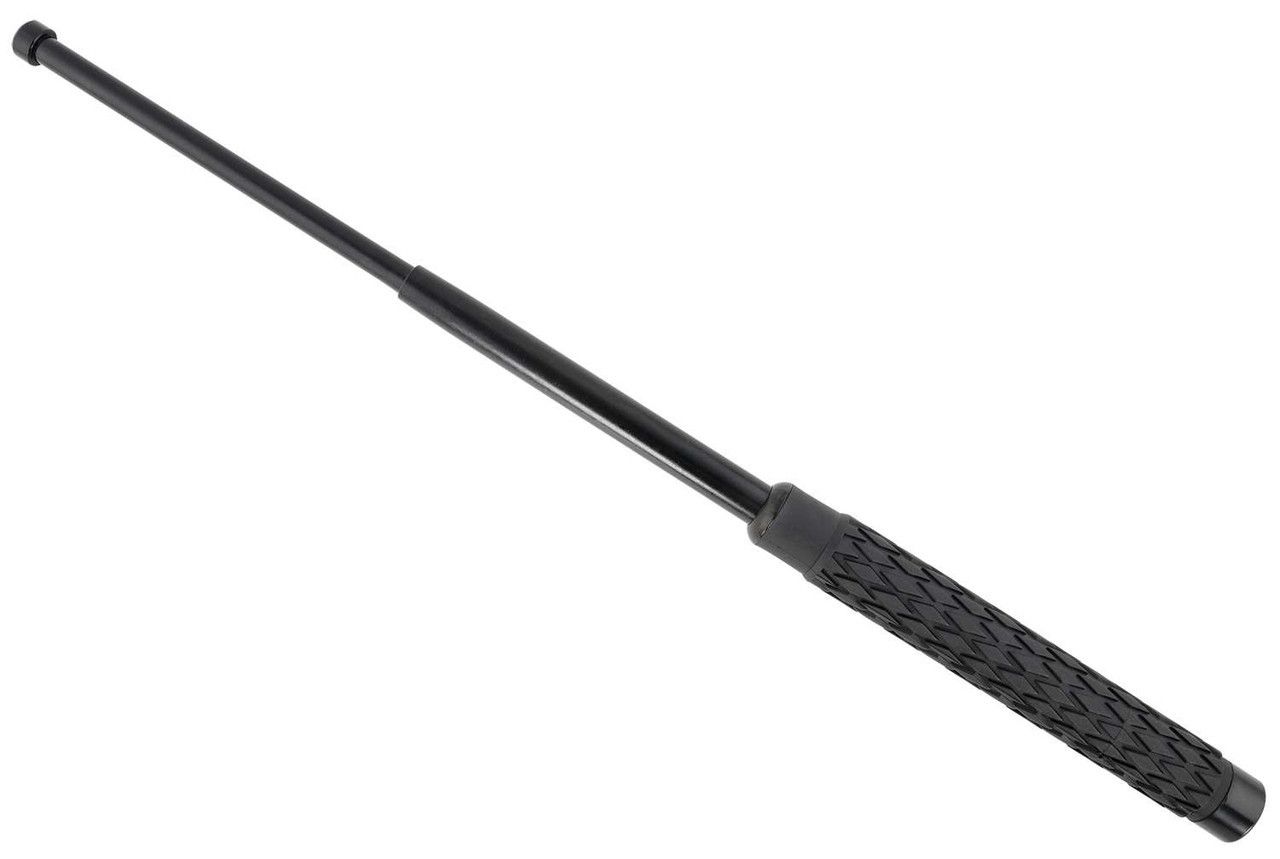 SOLID STEEL EXPANDABLE BATON, Color: BLACK, Size: 16"