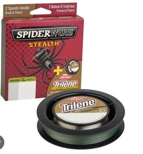 BERK SPIDER WIRE STEALTH W/ TRILENE FLUOROCARBON LINE PKG