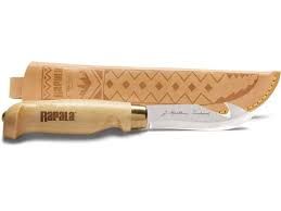 RAP CLASSIC BIRCH GUT HOOK FIXED KNIFE W/ LTHR SHTH