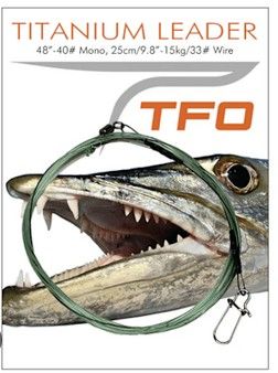 TFO TITANIUM LEADER 48" - 40LB MONO , 9.8" 33LB WIRE