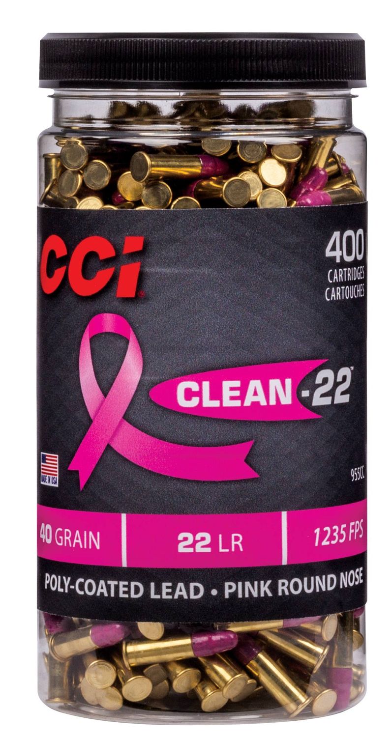 CCI CLEAN-22 PINK 22LR 40GR 1235FPS POLY COATED LEAD 400PK