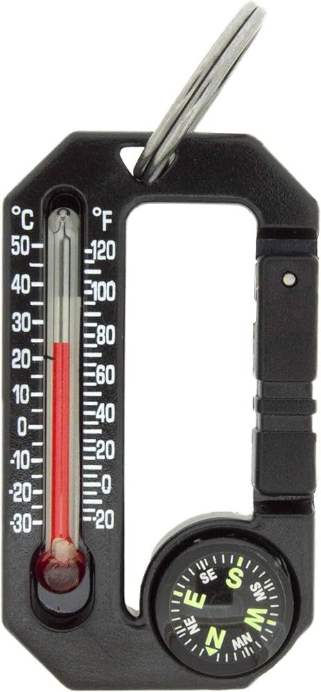 SUN CO. HIKE HITCH 2 CARABINER COMPASS THERMOMETER