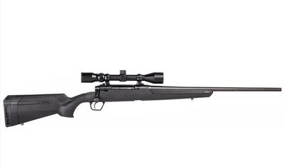 SAV AXIS XP 270WIN BLACK SYN BOLT ACTION PKG W/ WEAVER 3-9X40