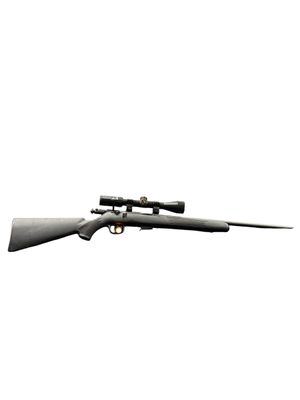 USED SAVAGE 93R17 FXP, 17HMR, BLACK SYNTHETIC PKG W/ SIMMONS 3-9X40