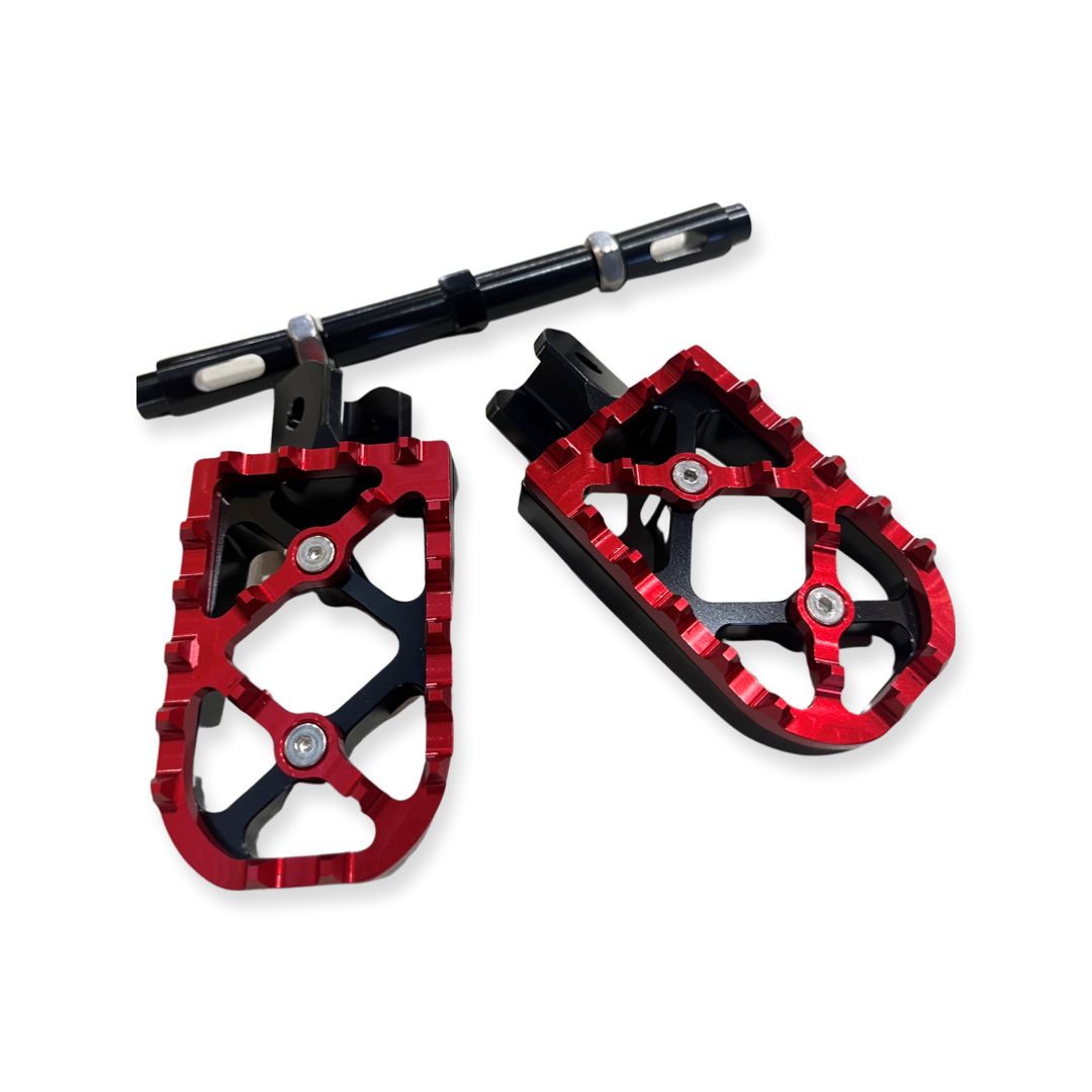 EBMX Premium Foot Pegs and Brace Bundle - Red