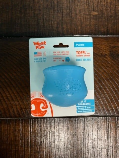 West Paw Toppl Small 3&#39;&#39; Aqua Blue