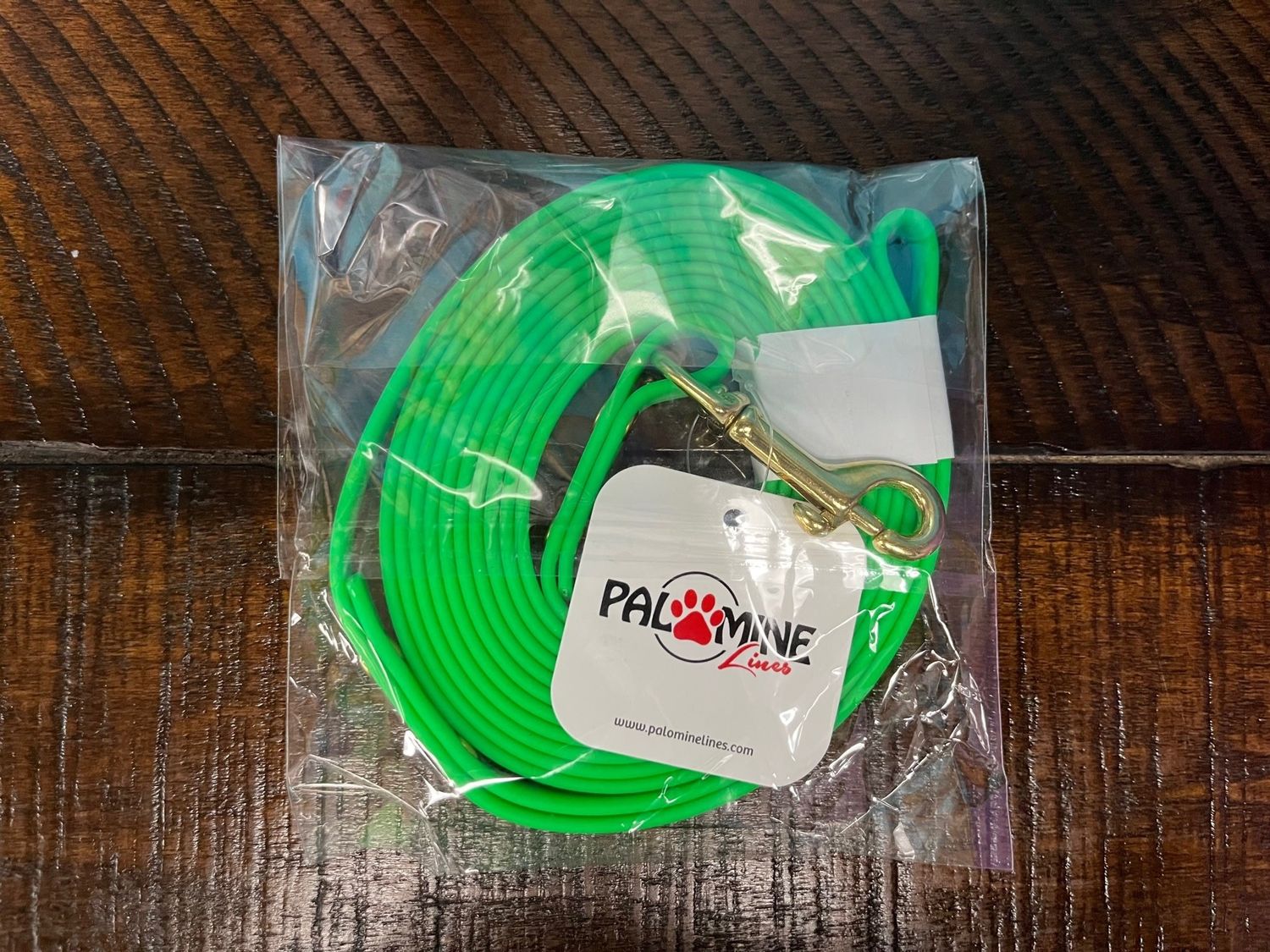 PAL00 - 3/8 in - 10 ft Lime Green Nose Work Leather Lead Biothane