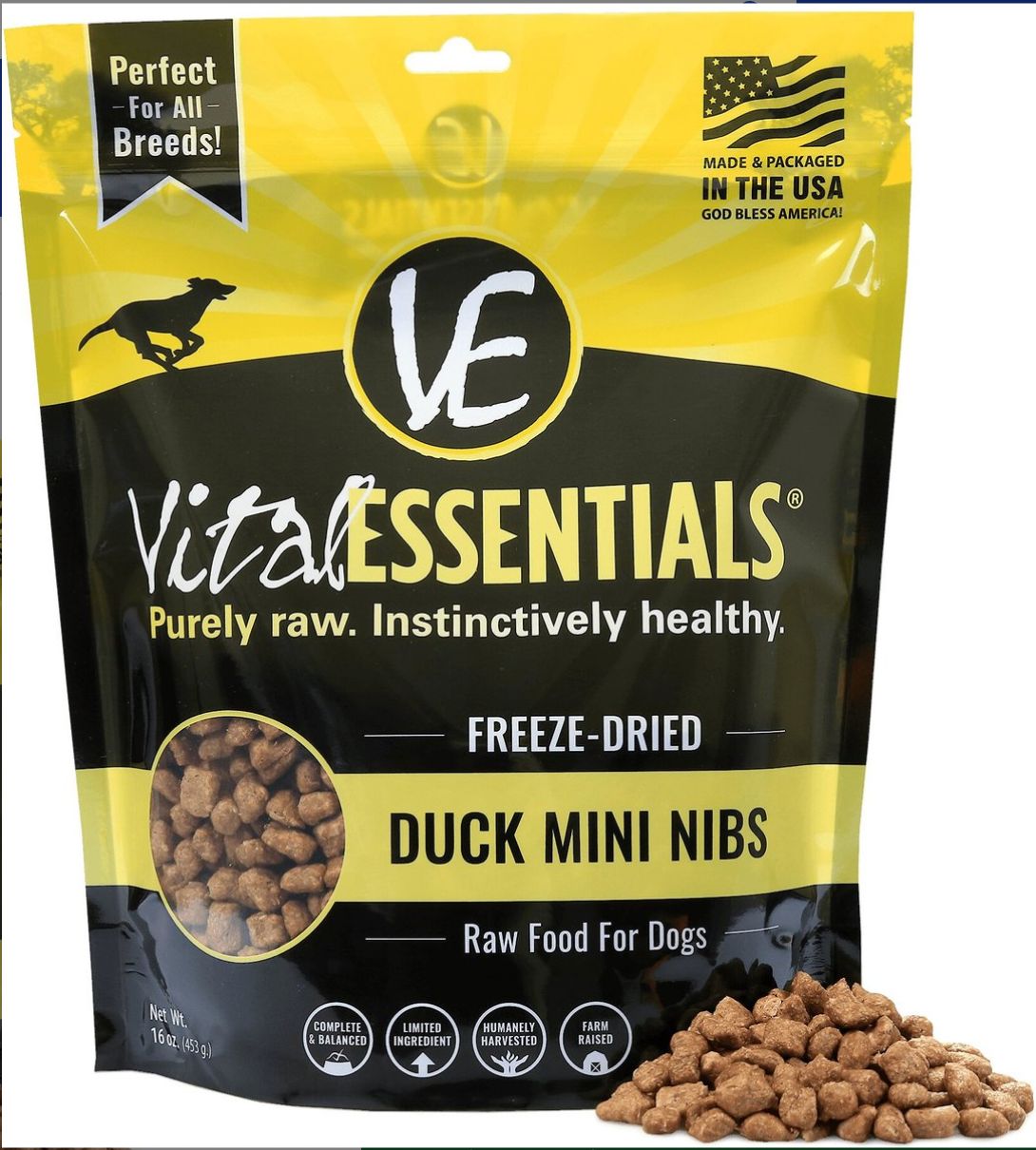 Vital Essentials Freeze Dried Duck Mini Nibs 14oz