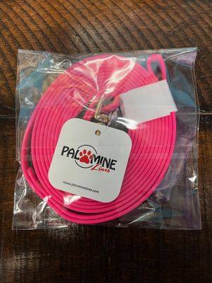 PAL00 - 3/8 in - 10 ft Pink Nose Work Leather Lead Biothane