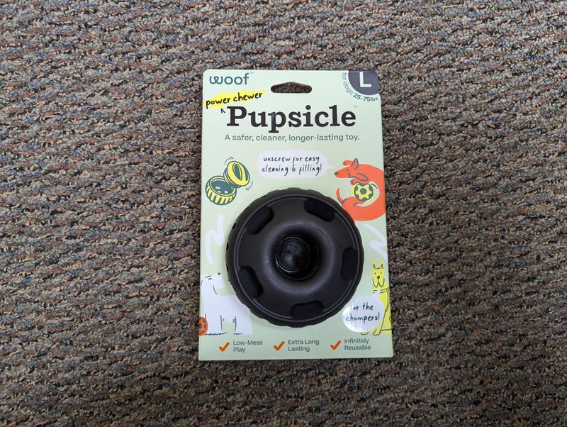Woof The Pupsicle Toy Large Black Power Chewer