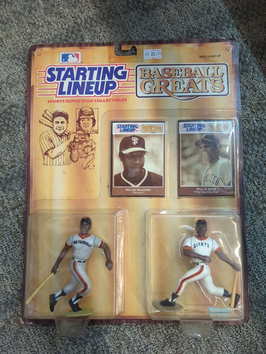 Starting Lineup Baseball Greats- Willie McCovey/ Willie Mays Figure