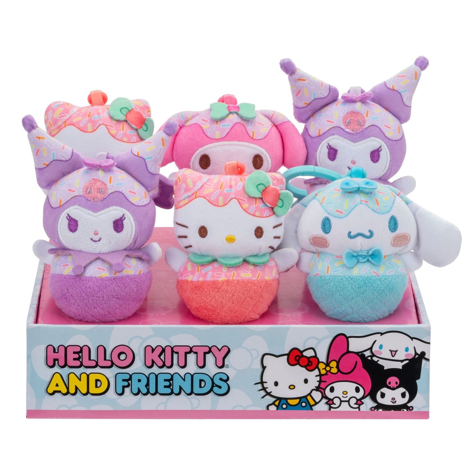 HELLO KITTY AND FRIENDS CORE 4&quot; CLIP ON PLUSH ASST