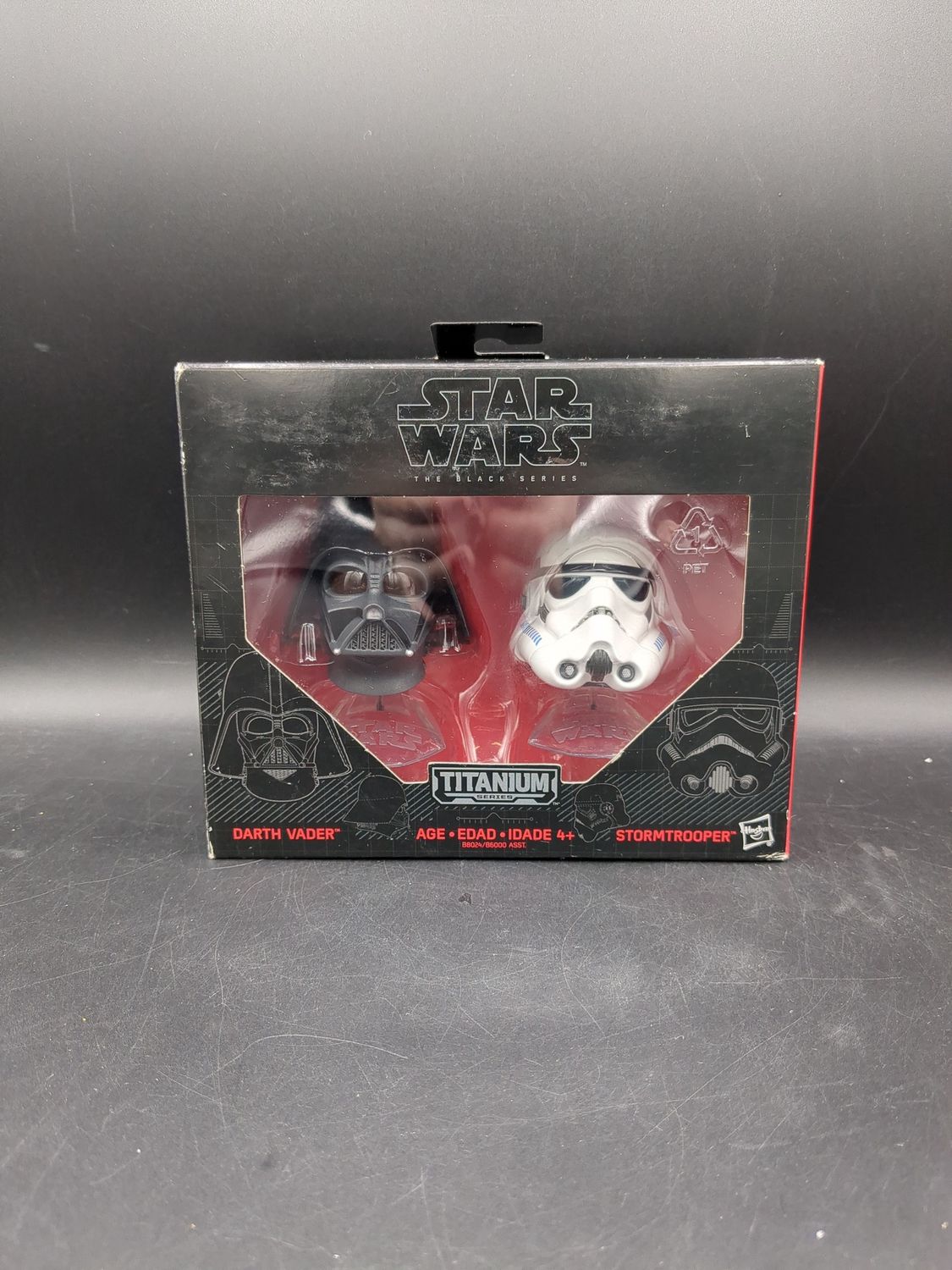 Hasbro Star Wars The Black Series Titanium Series Darth Vader &amp; Stormtrooper Helmet Figures