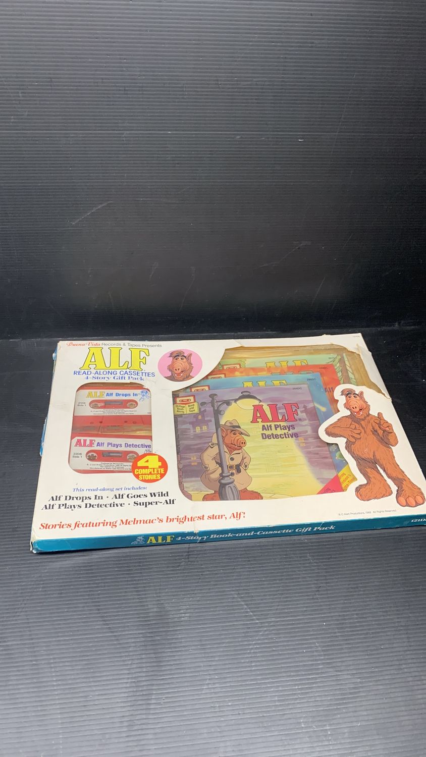 Buena Vista Records &amp; Tapes Alf Read- Along Casey’s 4-Story Gift Pack 1988 Box Worn