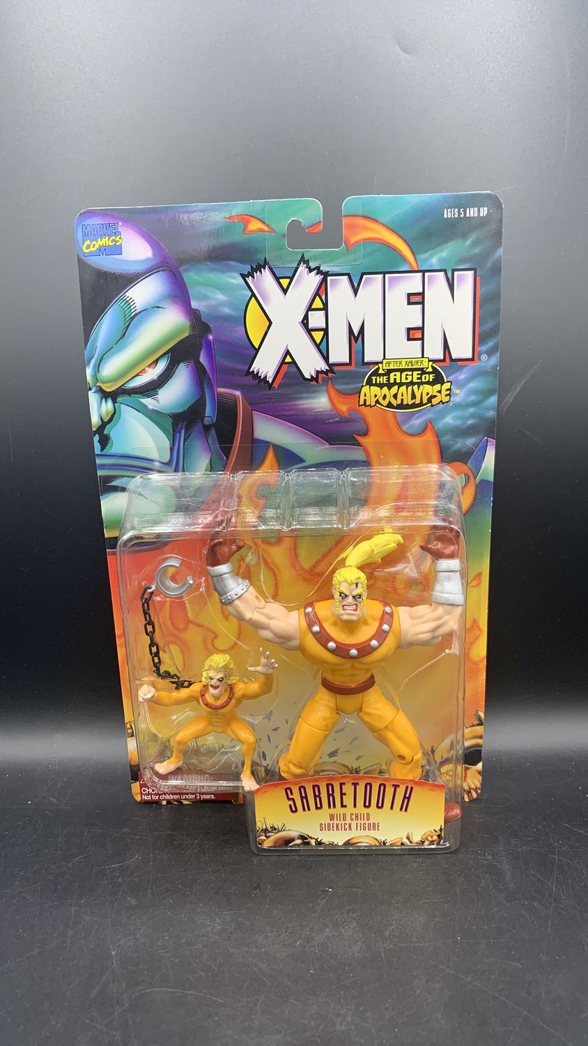 Toy Biz Marvel Comics Figure X-Men Age of Apocalypse Sabertooth with Wild Child Sidekick Action Figure 1995