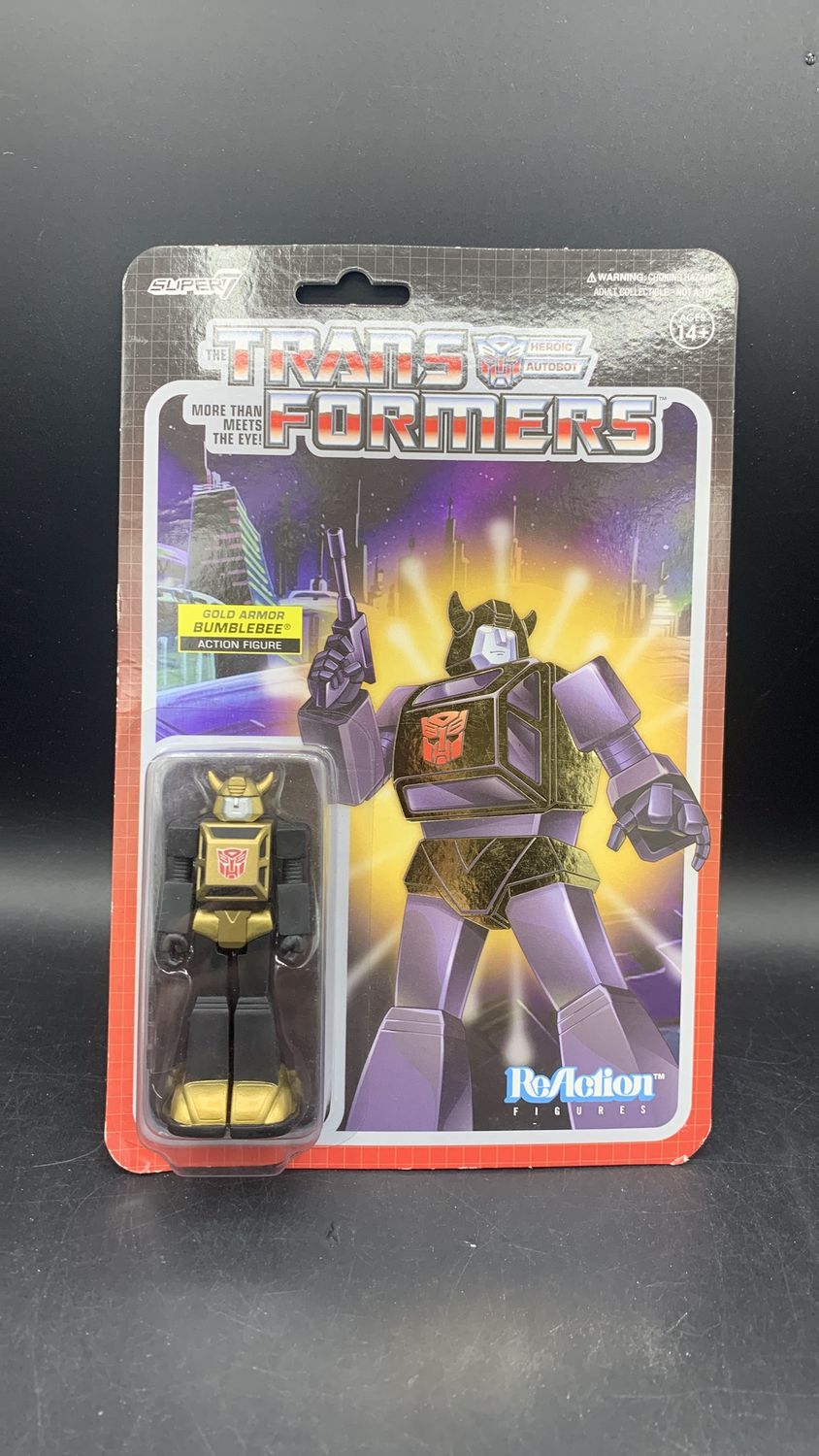 Super 7 ReAction Figures Transformers Gold Armor Bumblebee 2020