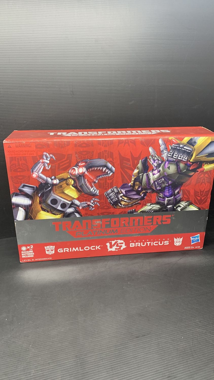 Hasbro Transformers Platinum Edition Grimlock Vs Bruticus Figures (opened) 2013