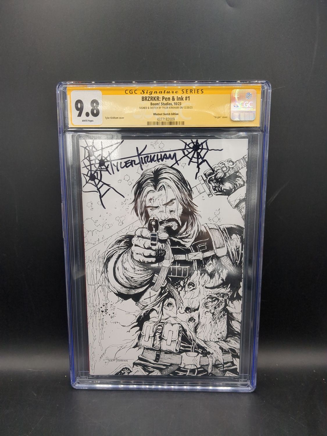 BRZRKR Pen and Ink #1 Comic Book 9.8 Graded Signed and Sketch by Tyler Kirkham