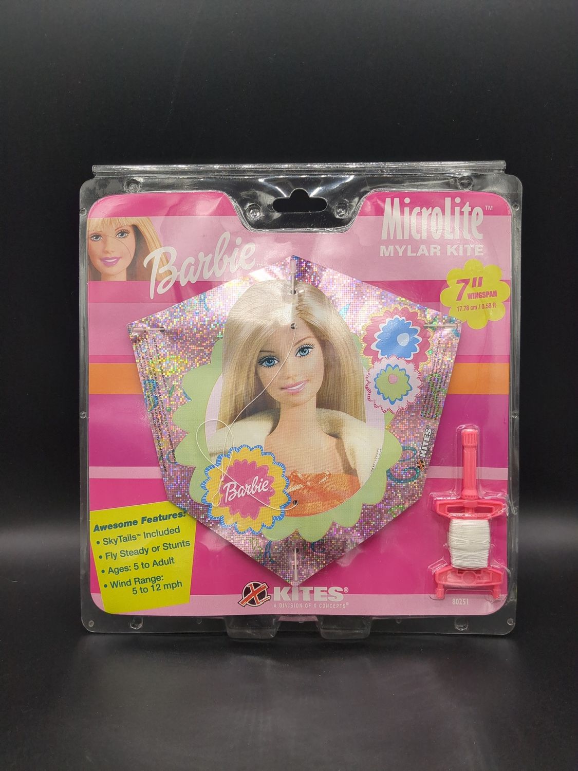 Mattel Barbie Microlite Mylar Kite 7&quot; Wingspan 2003