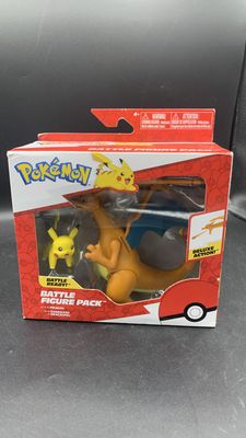 Jazwares Pokémon Battle Figure Pack Pikachu Vs Charizard Action Figures 2023 Damaged Box