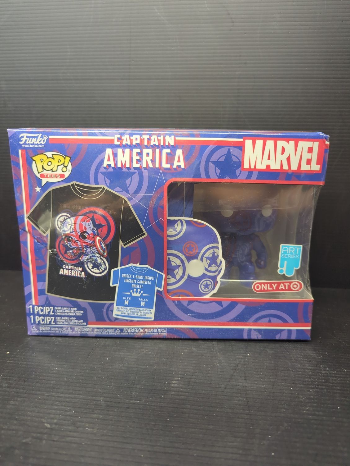 Funko Pop! Tees Marvel Art Series Captain America Size Medium Shirt