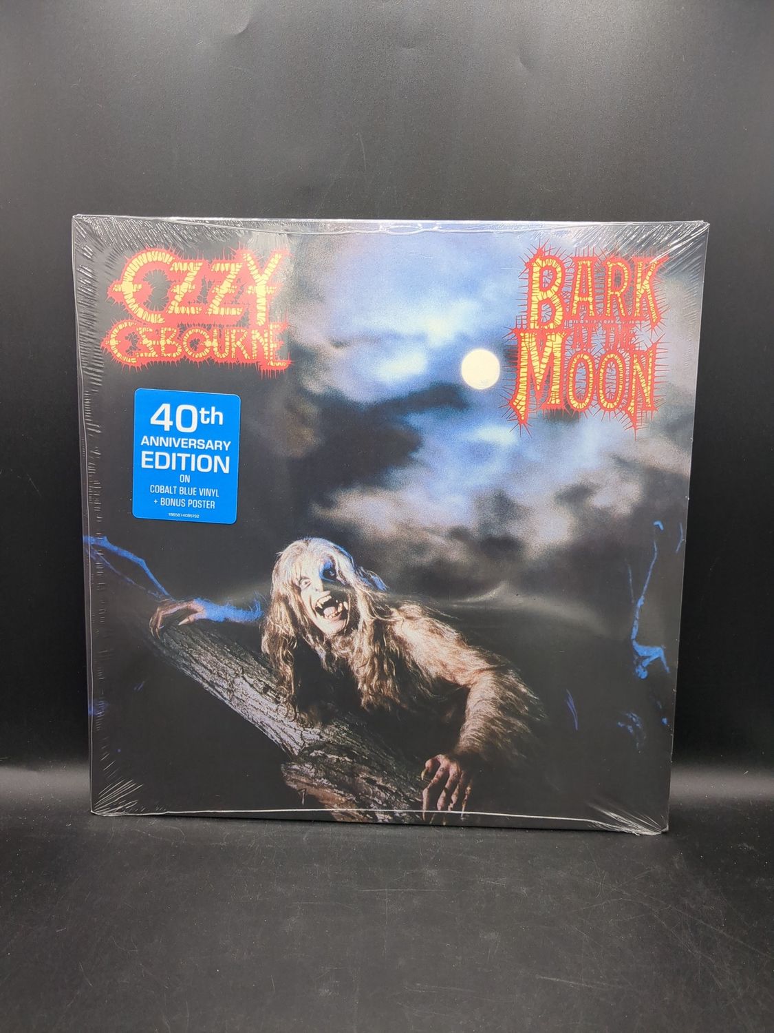 Vinyl Record Bark At The Moon By Ozzy Osbourne 40Th Anniversary Edition On Cobalt Blue Vinyl And Bonus Poster