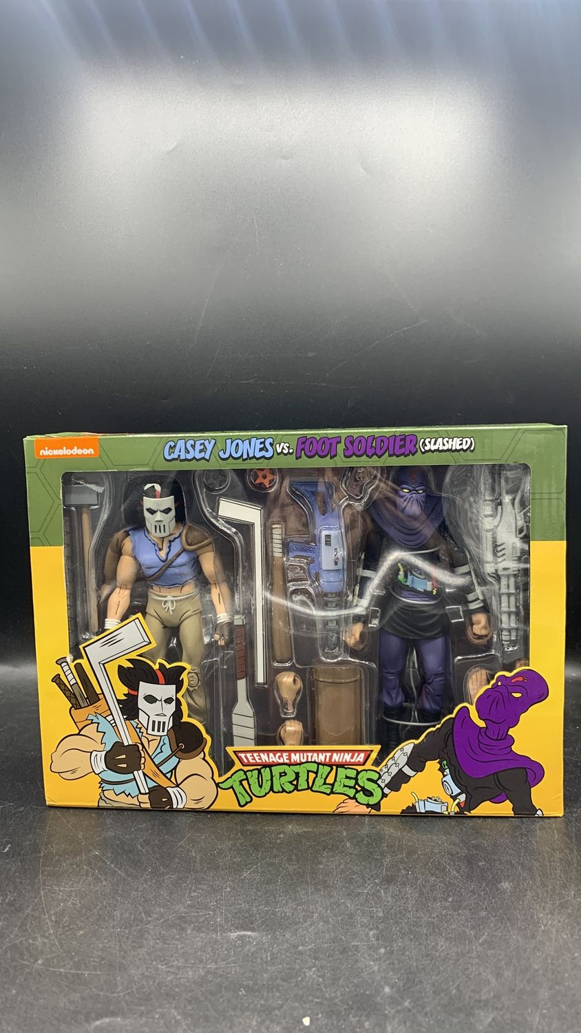 Neca Teenage Mutant Ninja Turtles Casey Jones vs. Foot Solider (Slashed) Action Figures 2020