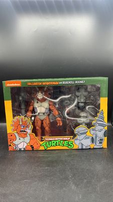 Neca Teenage Mutant Ninja Turtles Triceraton Infantryman vs. Roadkill Rodney Action Figures 2020