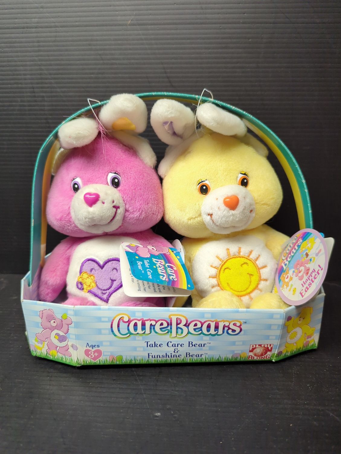 Care Bears Easter Take Care Bear &amp; Funshine Bear Plush Set 2004