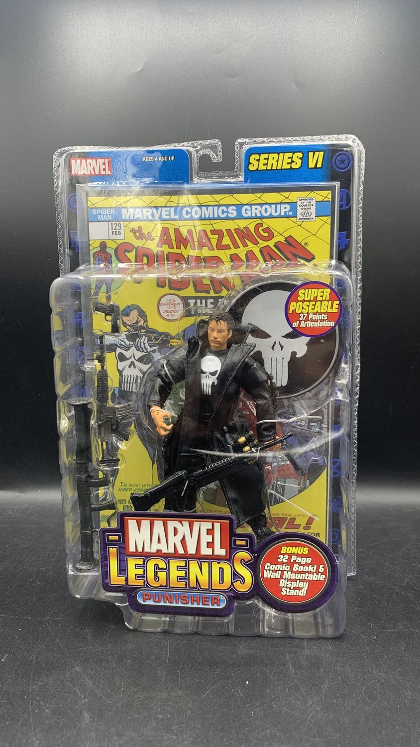 Toybiz Marvel Legends Punisher Action Figure 2004 Cracked Package
