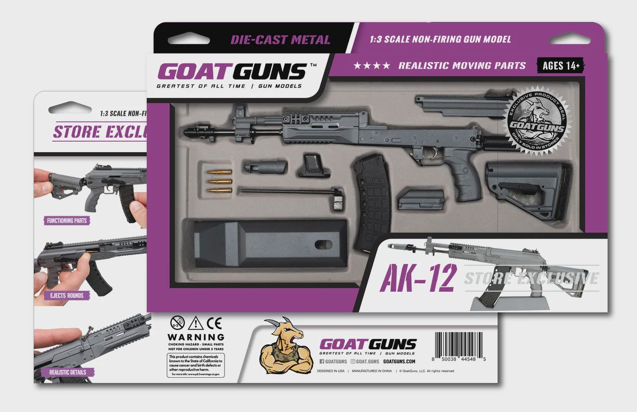 Goat Guns AK-12 Grey Store Exclusive 1:3 Scale Miniature Model
