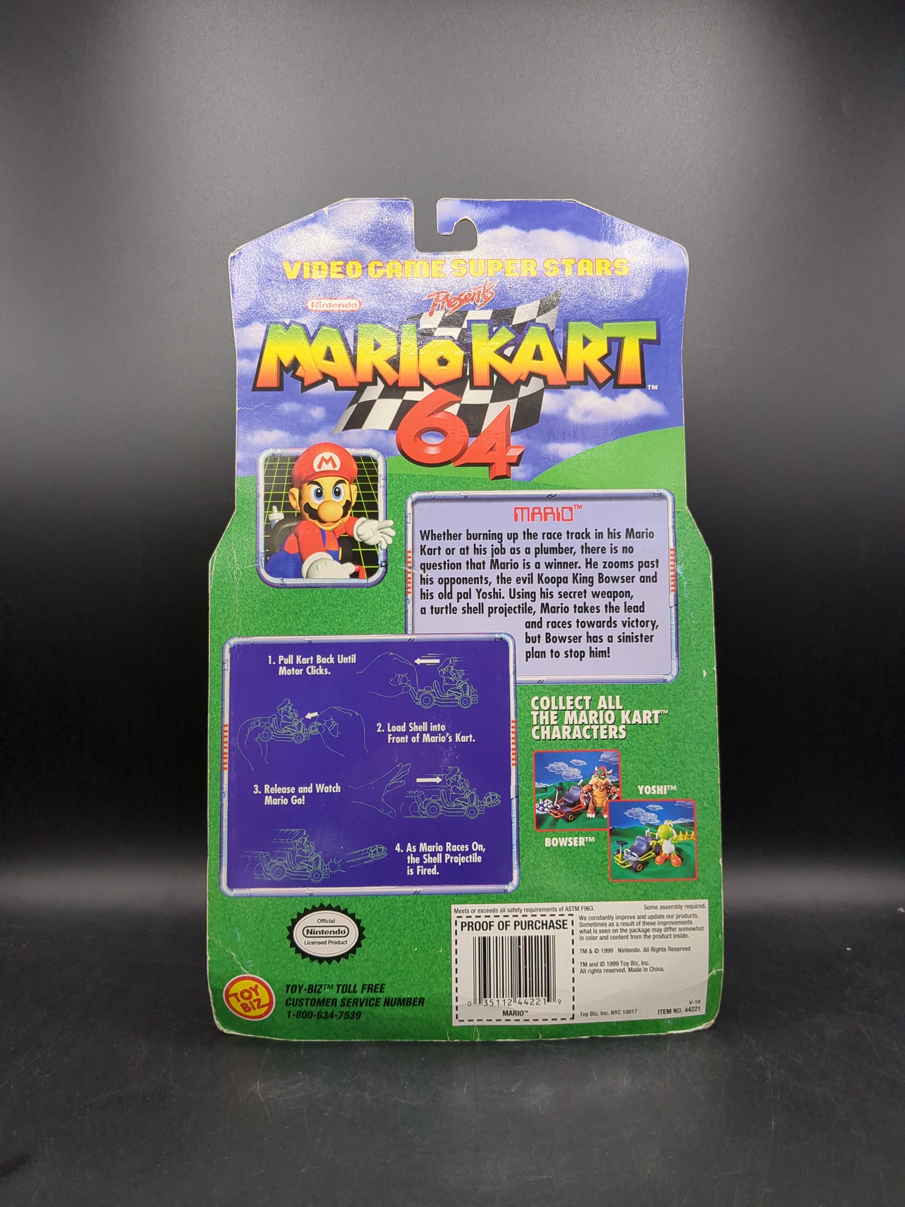 Toybiz Nintendo Video Game Super Stars Mario Kart 64 Mario Figure 1999 view 3