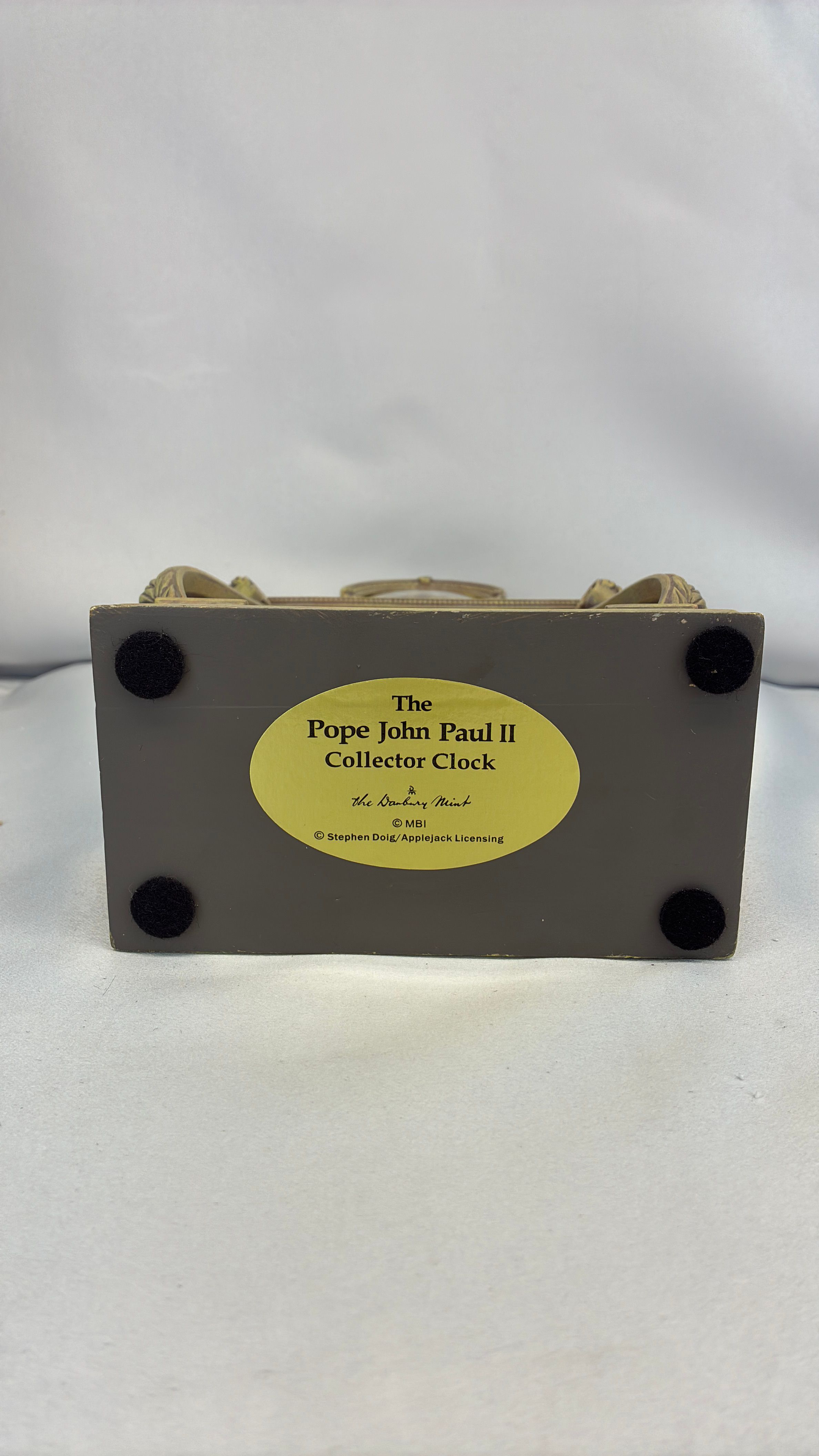 Vintage The Pope John Paul II Collector Clock Danbury Mint, Original Box view 2