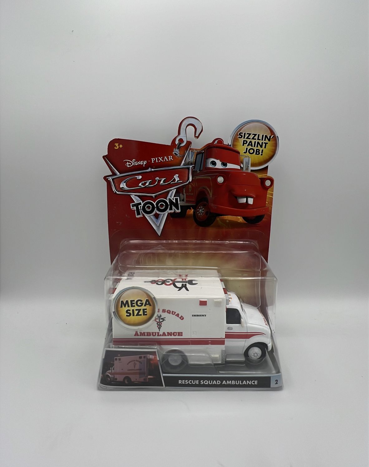 Mattel Disney Pixar Cars Toons Rescue Squad Ambulance #2 Mega Size