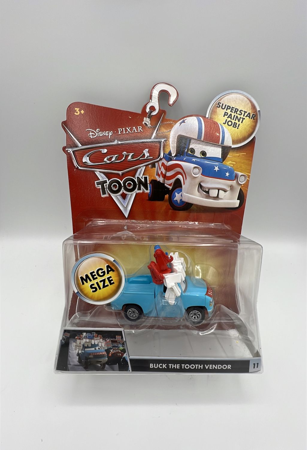 Mattel Disney Pixar Cars Toon Buck the Tooth Vendor #11 Mega Size