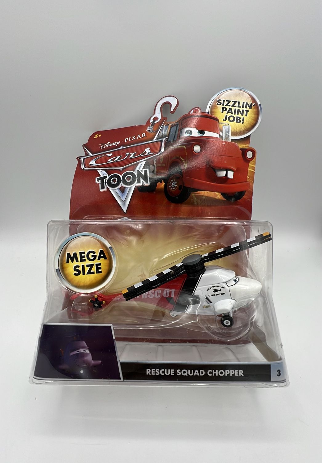 Mattel Disney Pixar Cars Toon Rescue Squad Chopper #3 Mega Size