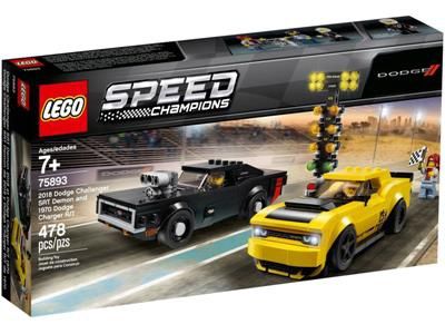 LEGO 75893 Speed Champions 2018 Dodge Challenger SRT Demon and 1970 Dodge Charger R/T