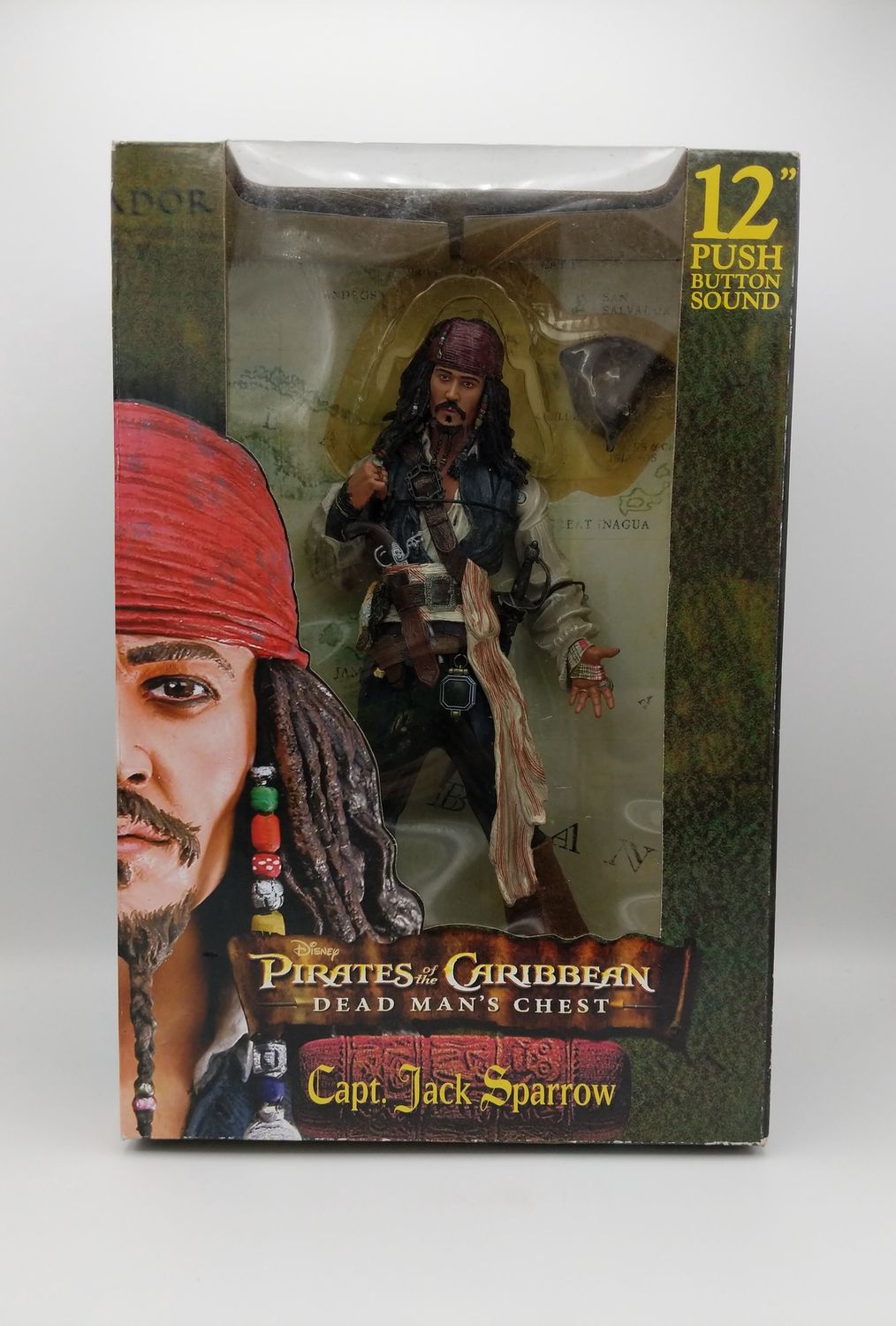 NECA Pirates of the Caribbean Capt. Jack Sparrow 12" Push Button Figure