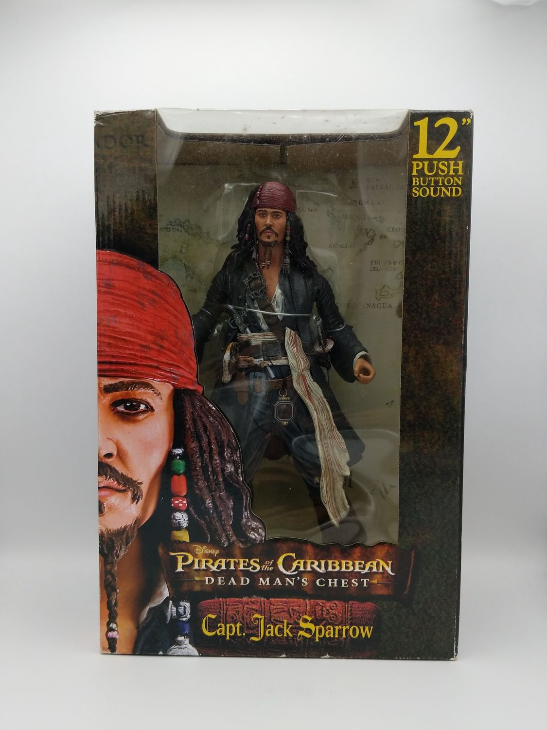 NECA Pirates of the Caribbean Capt. Jack Sparrow  12" Push Button Figure