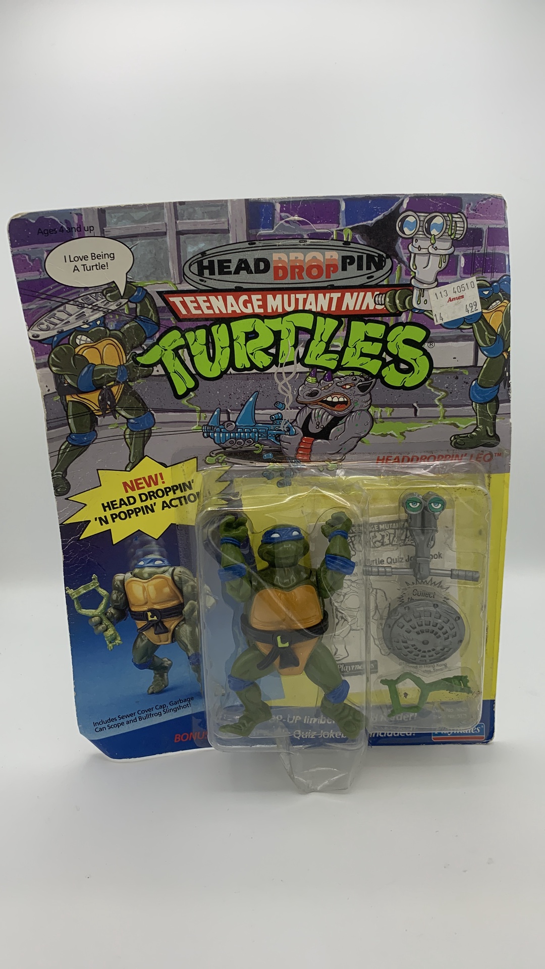 Playmates Teenage Mutant Ninja Turtles Headdroppin’ Leo Vintage Figure 1991