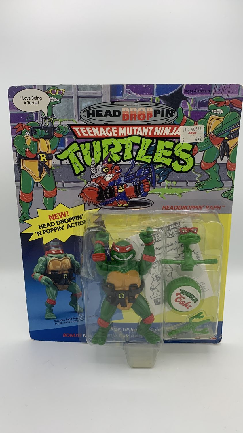 Playmates Teenage Mutant Ninja Turtles Headdroppin’ Raph Vintage Figure 1991