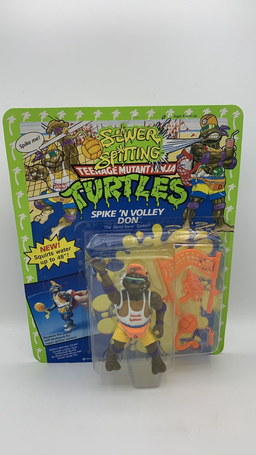 Playmates Teenage Mutant Ninja Turtles Spike ‘N Volley Don Vintage Figure 1992