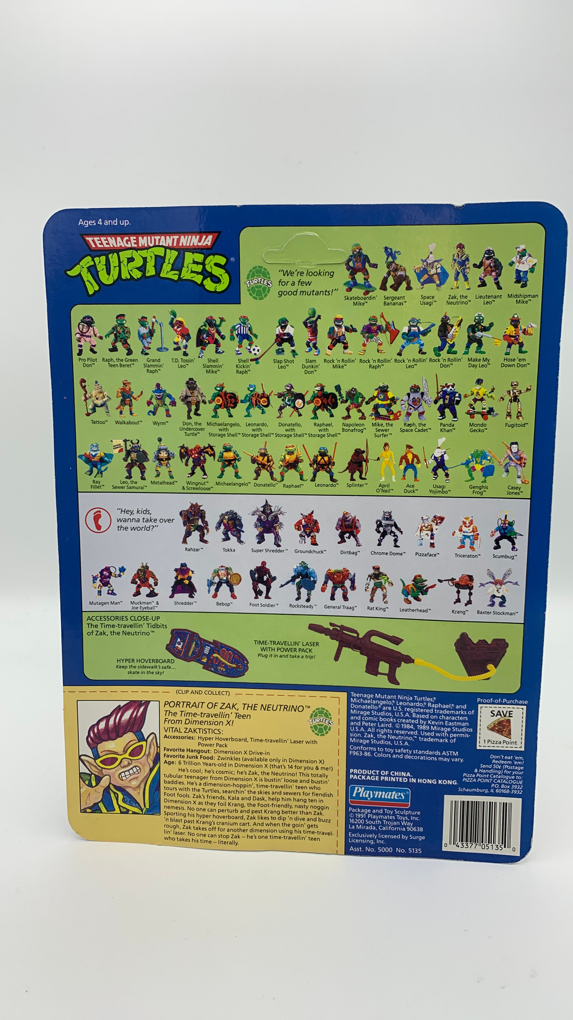 Playmates Teenage Mutant Ninja Turtles Zak, The Neutrino Vintage Figure (1991) view 9