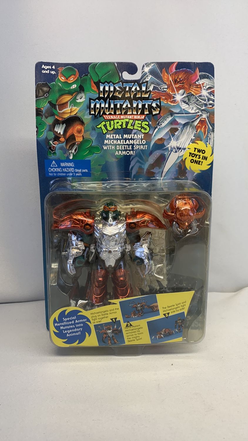 Playmates Teenage Mutant Ninja Turtles Metal Mutant Michaelangelo Vintage Figure 1995