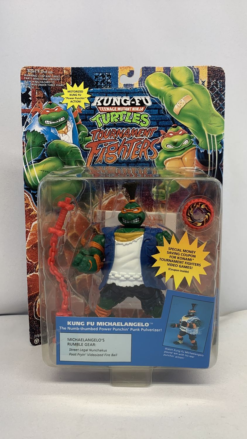 Playmates Teenage Mutant Ninja Turtles Kung Fu Michaelangelo Vintage Figure 1994